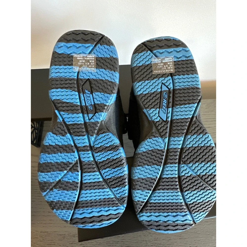 Reef Lil Trekker‎ Kids Sandals Black Blue Water Shoes RF-002189BLR Size 11/12